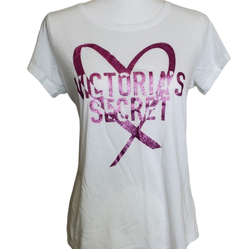 Victorias Secret Hot Pink Glitter T-Shirt